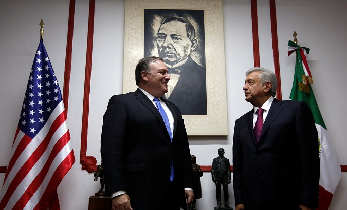 AMLO meets U.S. Secretary of State Mike Pompeo.