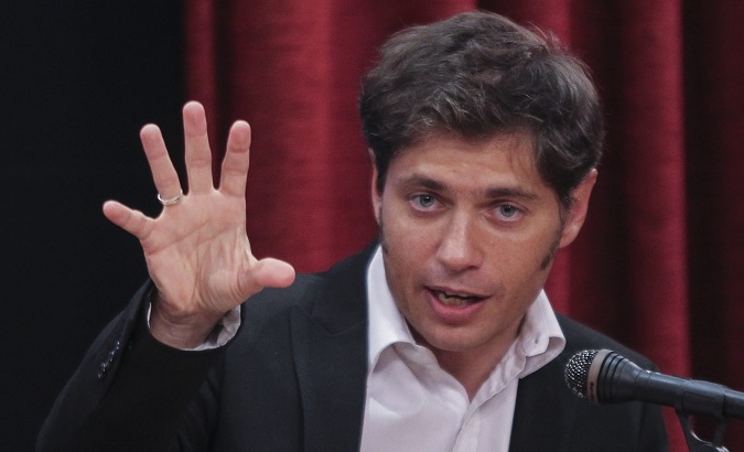 Argentina's former Economy Minister Axel Kicillof speaks at a press conference, Jan. 29, 2014.
