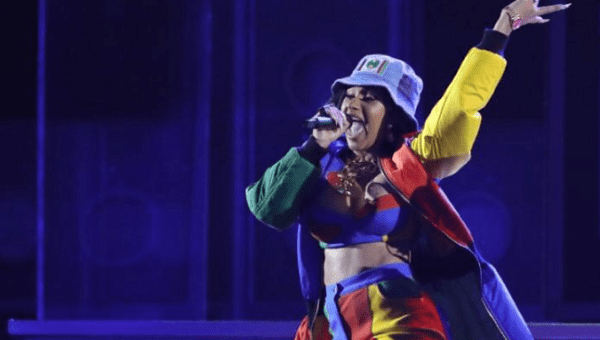 Cardi B performs at the 60th Annual Grammy Awards Show in New York, U.S., January 28, 2018. 
