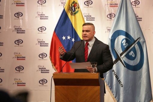 Venezuelan Attorney General Tarek William Saab speaks at a press conference on the assassination attempt.