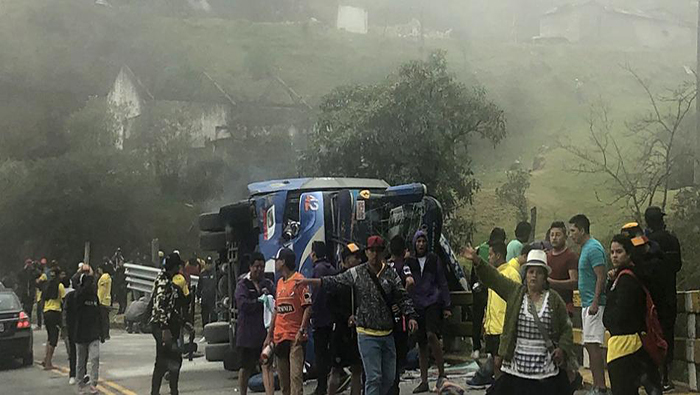 El accidente ocurrió durante el viaje de regreso de los hinchas a Guayaquil.