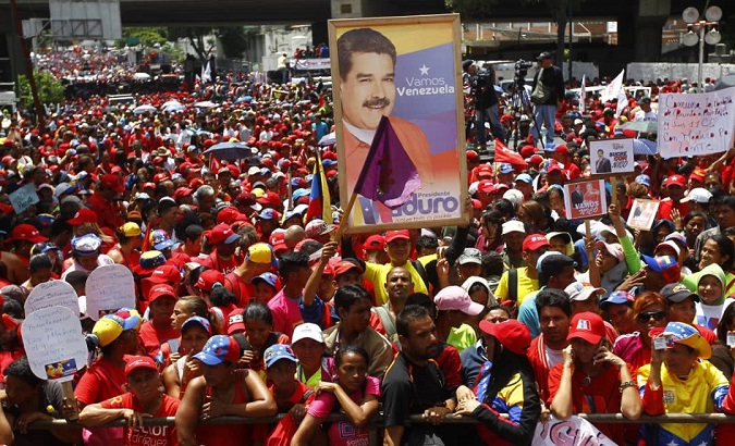 People gather in Caracas streets for a march in rejection of the Assassination Attempt Against Venezuelan President Maduro.