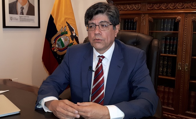 The foreign minister of Ecuador, Jose Valencia, at his office in Quito on July 31, 2018.