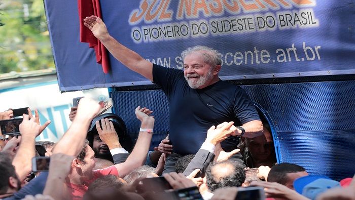 El Partido de los Trabajadores de Brasil inscribió la semana pasada la candidatura de Lula para los comicios de octubre.