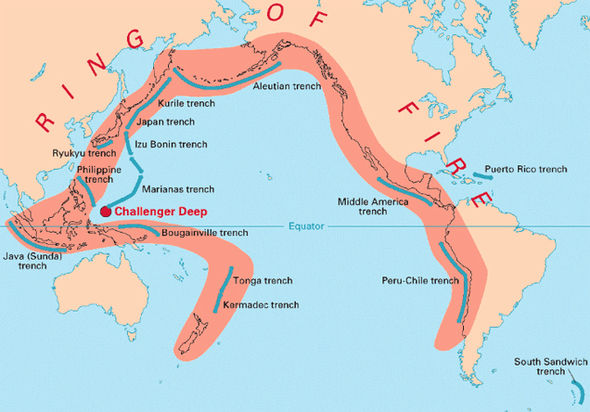 The 25,000-mile horseshoe-shaped Ring of Fire accounts for approximately 90% of the world's earthquakes.