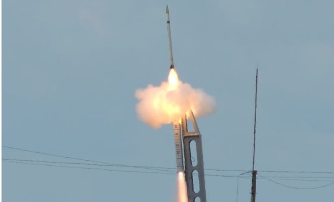 A satellite is launched from Brazil's Alcantara Launching Centre.