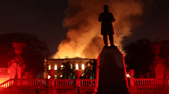 Brazil's National Museum in Rio de Janeiro is engulfed in fire.