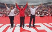 Al acto de proclamación de la formula presidencial del FMLN, asistió el actual presidente de la República, Salvador Sánchez Cerén.