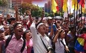 La juventud revolucionaria de Venezuela protagoniza la marcha antiimperialista. 