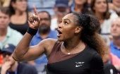 Serena Williams of the USA argues with chair umpire in New York.