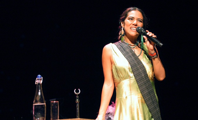 Mexican anthropologist, singer and songwriter Lila Downs presented a documentary called 