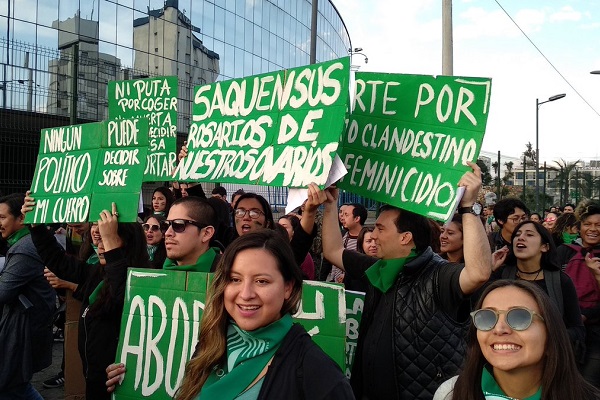In Quito, Ecuador, thousands of women gathered in front of the prosecutor's office to demand full decriminalization of abortion.