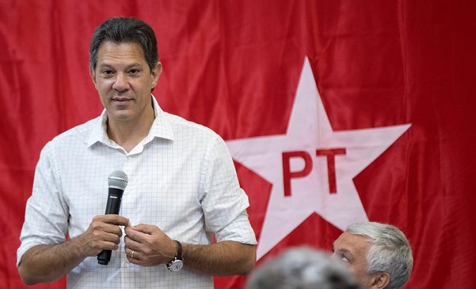 Fernando Haddad of the Workers' Party is campaigning to widen his base of support for the second round of votes.