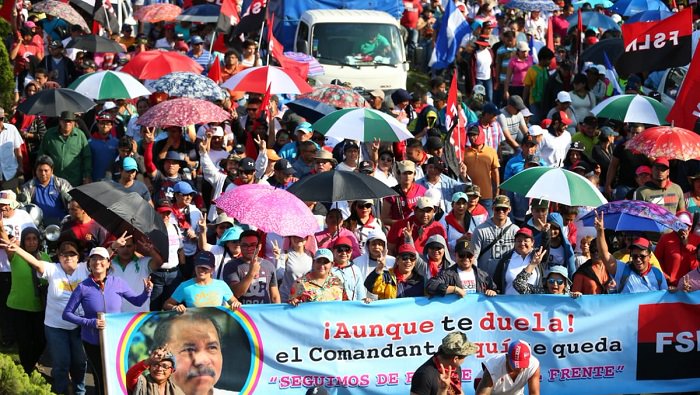 Los sandinistas felicitan la administración de Daniel Ortega luego de 11 años en funciones.