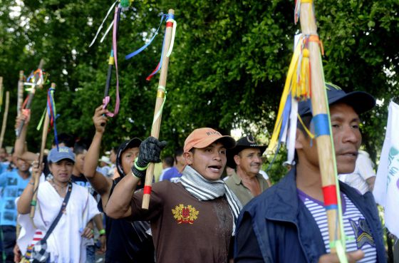 Campesinos protests in northwestern Colombia.