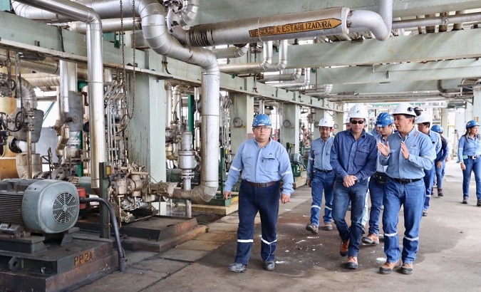 General Manager of PetroEcuador, Pablo Flores, performs technical supervision at La Libertad refinery facilities, located in the province of Santa Elena.