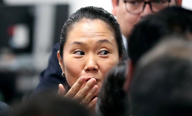 Keiko Fujimori, leader of the opposition in Peru, is seen in court after her arrest as part of an investigation into money laundering, in Lima, Peru Oct. 17, 2018