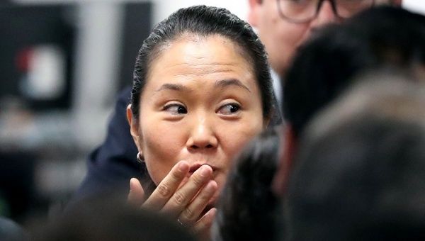Keiko Fujimori, leader of the opposition in Peru, is seen in court after her arrest as part of an investigation into money laundering, in Lima, Peru Oct. 17, 2018