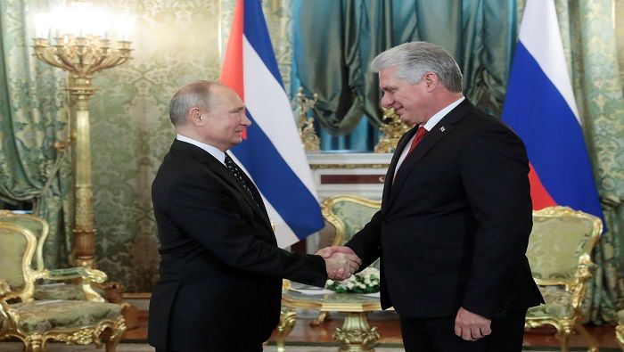 Miguel Díaz-Canel invitó a Vladímir Putin a visitar Cuba en 2019.