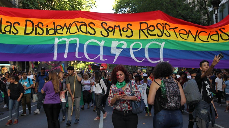 Este sábado la avenida de Mayo, en Buenos Aires, capital de Argentina, tuvo uno de sus días más transitados del año por la marcha de Orgullo Gay que se dirigió al Congreso del país en rechazo a la reducción del presupuesto para 2019 en el área de salud.
