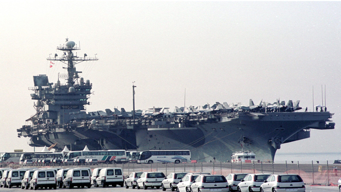 El buque insignia de la Sexta flota de U.S.A., el portaviones 