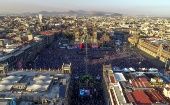 erial view of the Zocalo square during AMLO Fest to celebrate Mexican President Andres Manuel Lopez Obrador (AMLO) inaugurated in Mexico City, Dec 1, 2018.