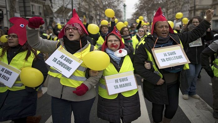 Los chalecos amarillos cumplen casi dos meses de protestas en diversas ciudades de Francia.