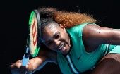  Serena Williams of the U.S. in action during the match against Germany’s Tatjana Maria.