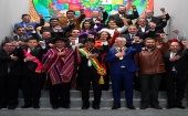 "Nuestra obligación es seguir uniendo a Bolivia", destacó Evo Morales en el acto de juramentación de ministros. 