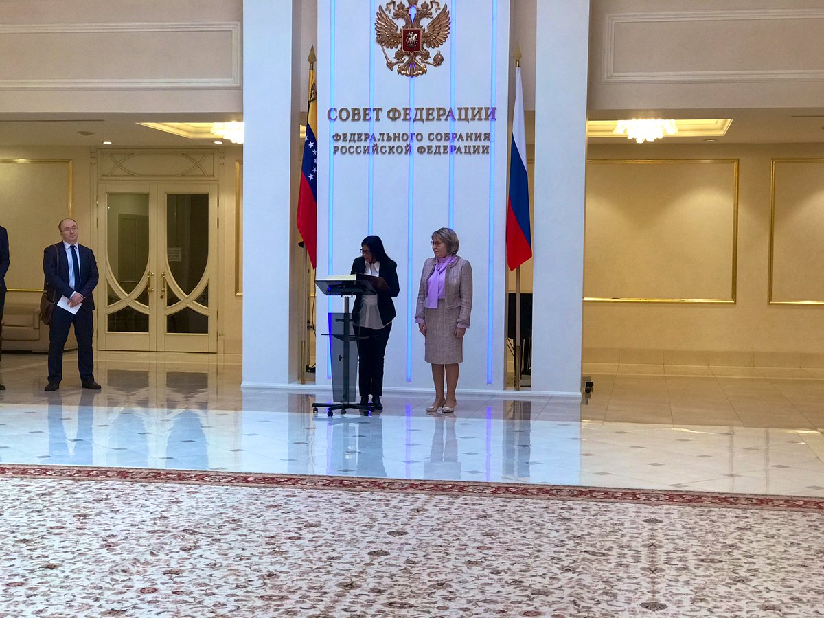 Delcy Rodríguez hace una visita oficial a Rusia.
