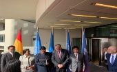 El presidente boliviano Evo Morales sostuvo un encuentro con el director de la Unodc, Yuri Fedotov, en Viena (Austria).