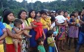 La Minga Social, comunidades de indígenas y campesinos, ha sido duramente reprimida por el Gobierno de Colombia. En la imagen, familias del Cauca. 