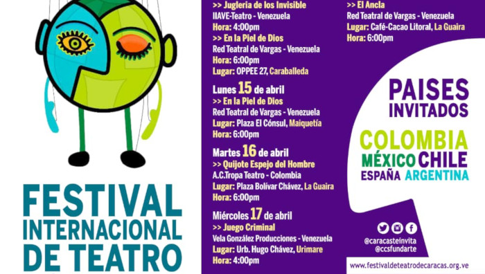 Dio inicio el VIII Festival Internacional de Teatro Caracas 2019, que se extenderá hasta el 21 de abril.