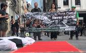 #RanaPlazaNeverAgain protest in Brussels, Belgium, April 24, 2019