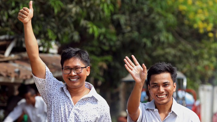 Los periodistas de la agencia Reuters fueron liberados este martes por el gobierno de Myanmar.