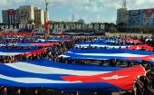 El pueblo de Cuba rechaza el bloqueo que Estados Unidos impone a la isla.