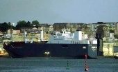 Activistas españoles rechazan permanencia de buque saudita en puertos españoles. 