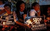 Filipinos reclaman un cambio en la política antidroga del presidente Rodrigo Duterte.