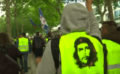 Yellow Vests protesters marching in the Parisian suburb of Seine-Saint-Denis, June 8, 2019.