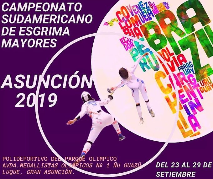 El Campeonato Sudamericano de Esgrima Paraguay 2019 es organizado por la Federación Paraguaya de Esgrima con el apoyo de la Confederación Sudamericana de Esgrima.