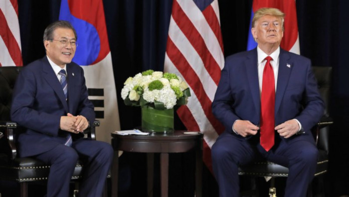 Los presidentes de Estados Unidos y del Corea del Sur se reunieron el lunes en Nueva York.