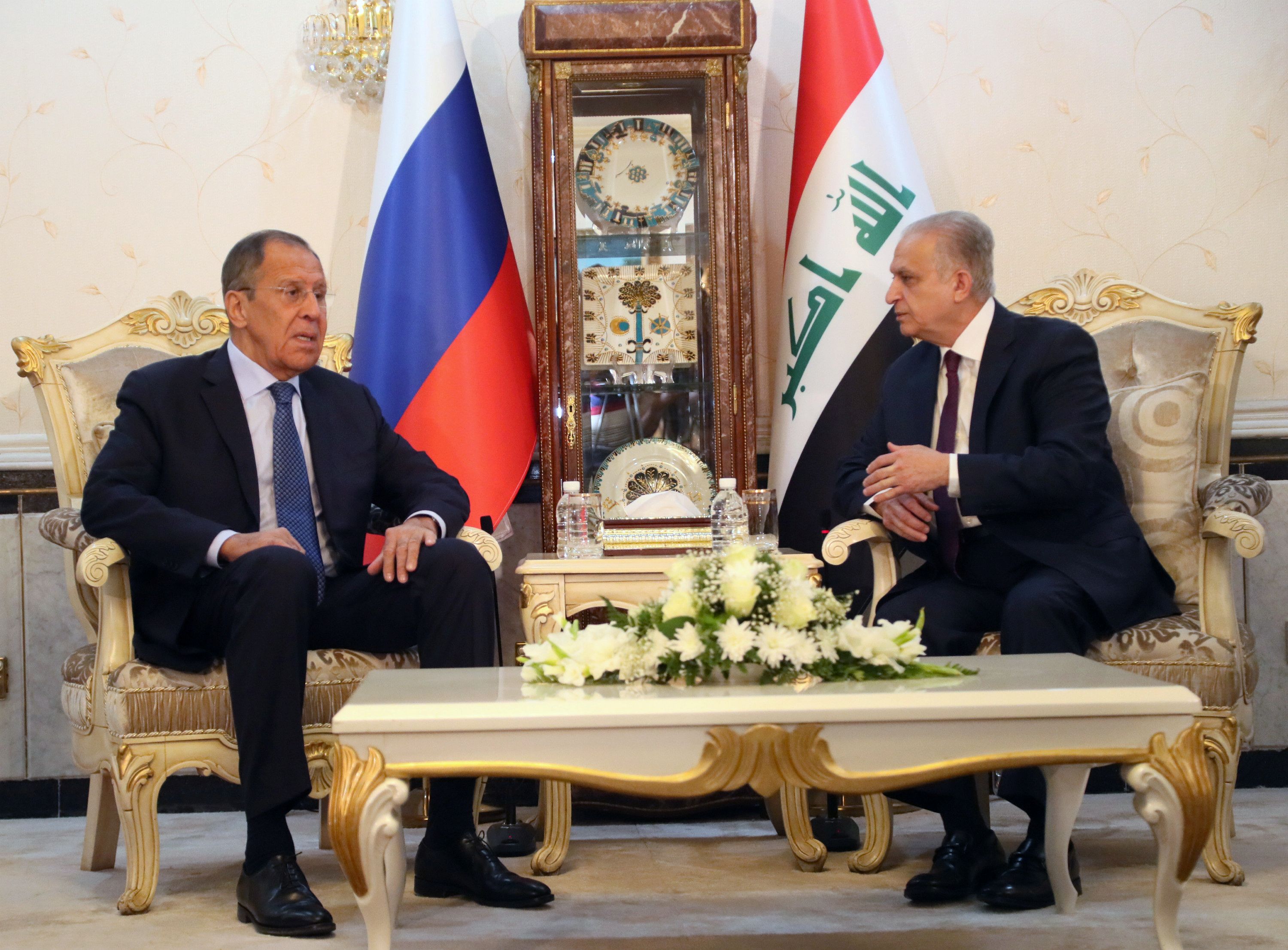 El canciller ruso Serguéi Lavrov llegó este lunes a Irak en una visita oficial al país.