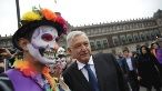 President Andres Manuel Lopez Obrador participates in the Day of the Dead celebration in Mexico City, Mexico, Nov. 1, 2019.