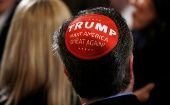 A participant wears a Trump "Make America Great Again" yarmulke as they attend a White House Hanukkah reception where U.S. President Donald Trump signed an executive order on anti-semitism in the East Room of the White House in Washington, U.S., December 11, 2019. 
