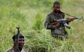 Armed Forces of the Democratic Republic of the Congo soldiers patrol an area in North Kivu, an eastern province known to contain ADF fighters. Dec.11, 2018. 