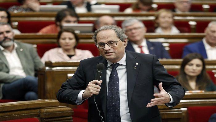 El presidente de la Generalidad, Quim Torra defendió la opción de la autodeterminación del pueblo catalán por lo que pidió la liberación de los presos políticos.