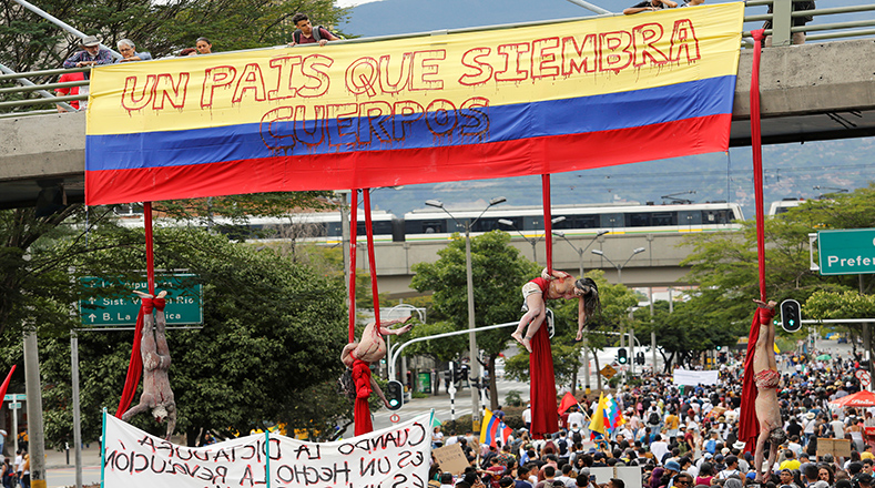 Durante las protestas realizadas recientemente en Colombia reclaman, entre otros asuntos, la protección a los líderes sociales.