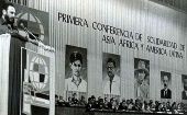 El líder de la Revolución cubana, Fidel Castro, calificó la primera Conferencia Tricontinental como una “gran fiesta de solidaridad internacional”.