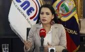 La presidenta del CNE de Ecuador dijo que responderá al juicio político y se defenderá en la comisión de acuerdo a como exige la ley.