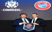 "Juntos podemos hacer mucho por el desarrollo del fútbol" compartió el presidente la CONMEBOL, Alejandro Domínguez, refiriendose al acuerdo con la UEFA.